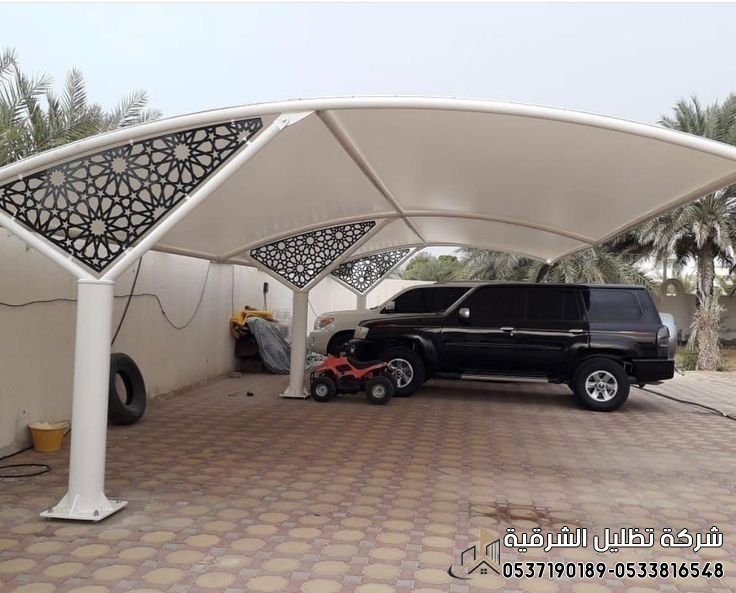 تركيب مظلات سيارات من شركة تظليل الشرقية حماية متكاملة للسيارات